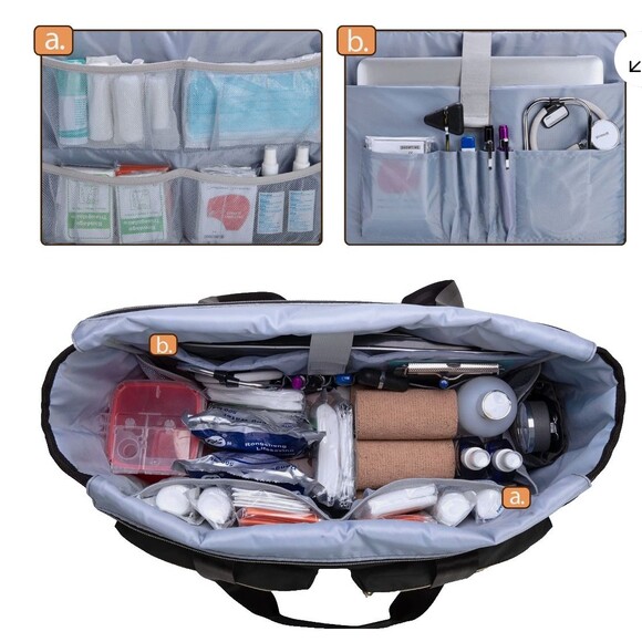 Damero Nurse Bag for Work Supplies, Medical Bags with Laptop Sleeve for Home - Picture 10 of 10